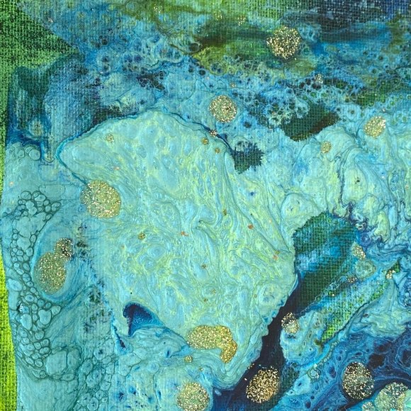 Sea Song Cove - Original Art Handmade Blue Green Mixed Media Artwork by Tristina - Picture 6 of 10